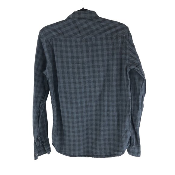 Twills Earl Grey Mens Flannel Shirt Button Down Plaid Pocket Gray L - Picture 2 of 3